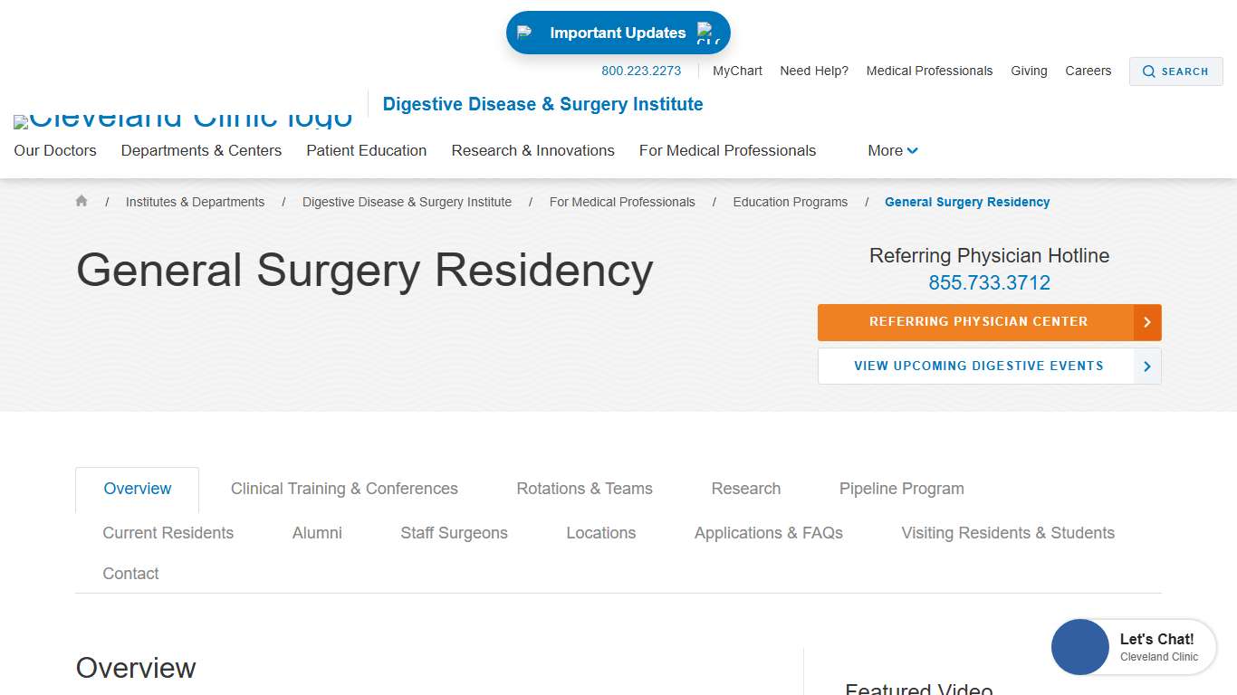 General Surgery Residency Program Cleveland Clinic