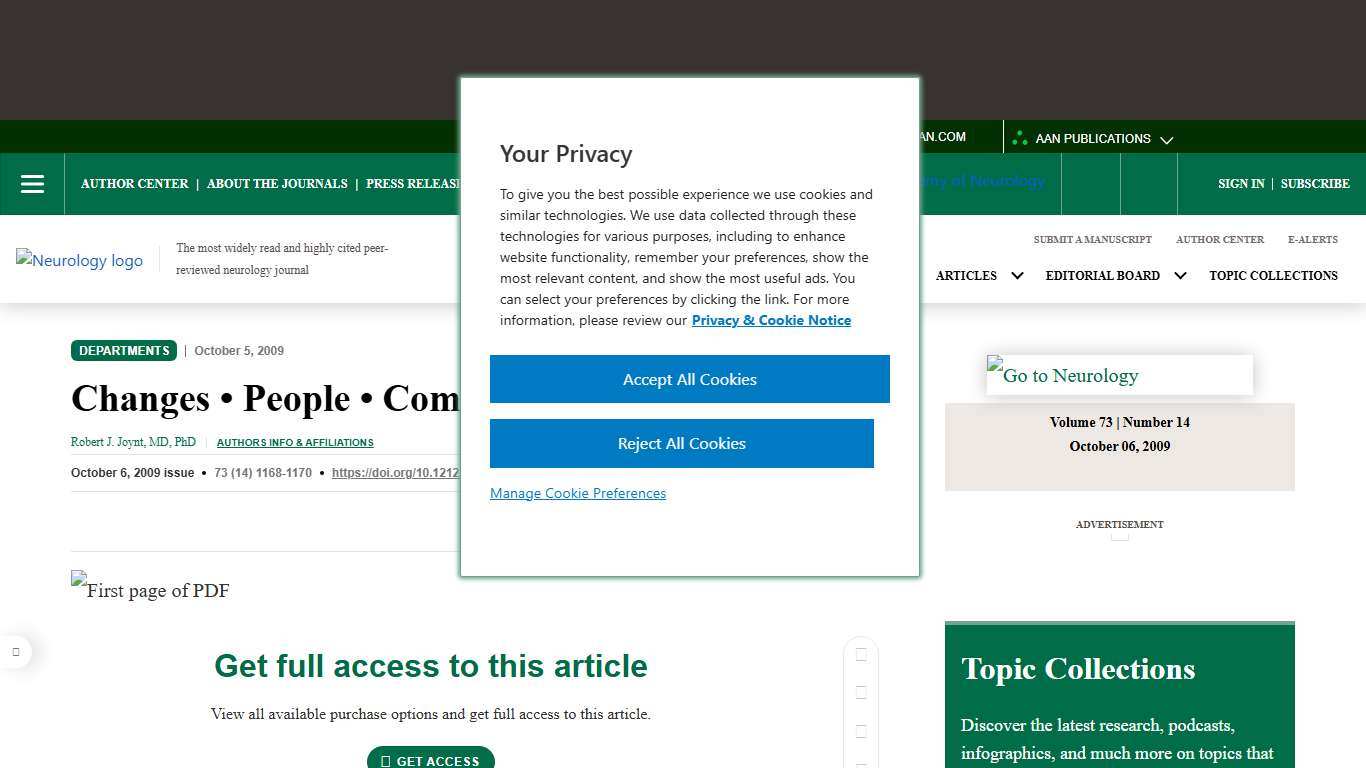 Changes • People • Comments Neurology